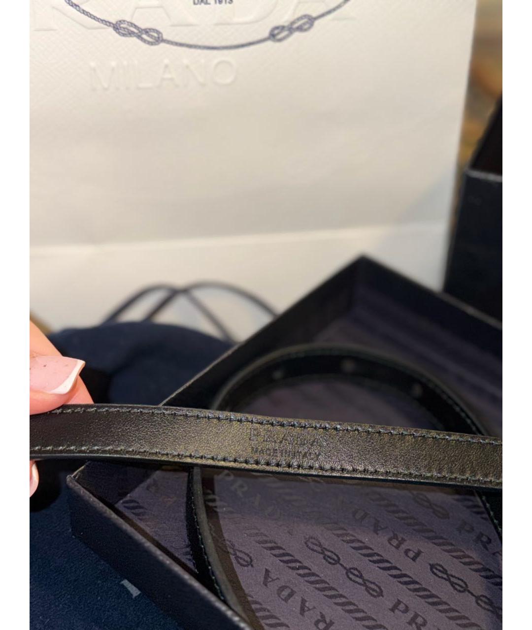 PRADA Черный кожаный ремень, фото 5