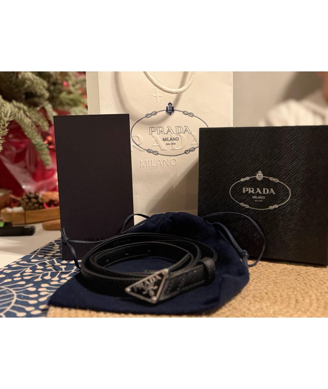 PRADA Черный кожаный ремень, фото 7