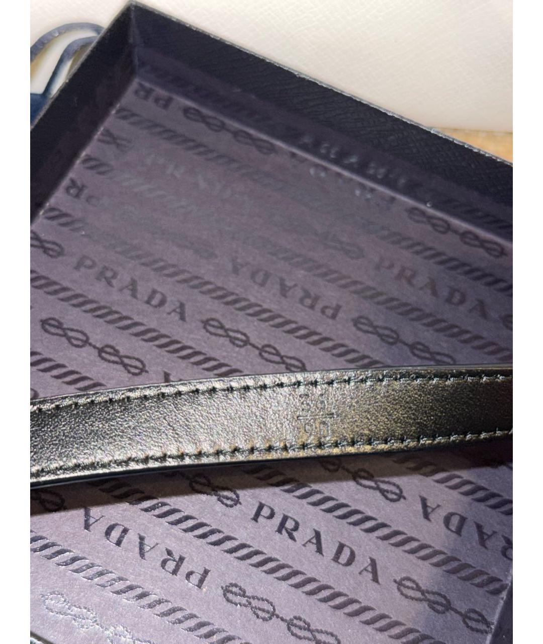 PRADA Черный кожаный ремень, фото 6