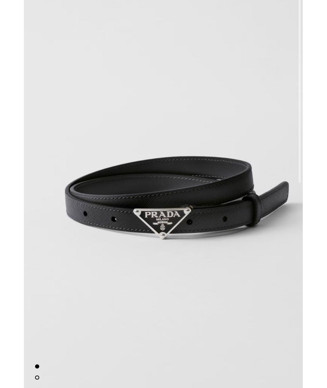 PRADA Черный кожаный ремень, фото 9