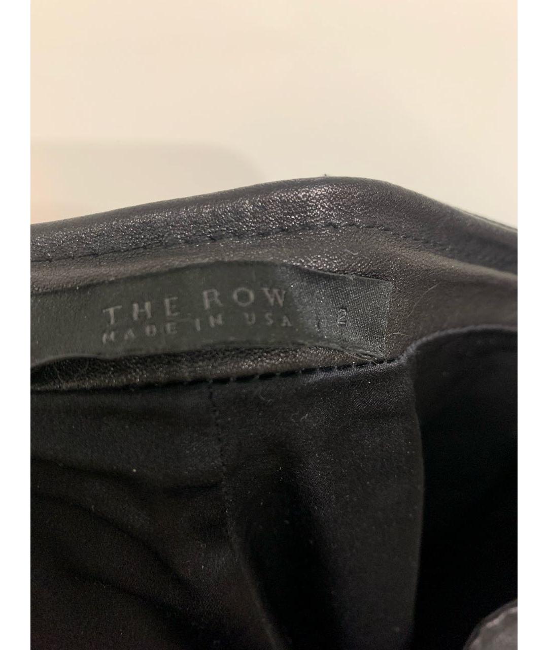 THE ROW Черные кожаные леггинсы и велосипедки, фото 5