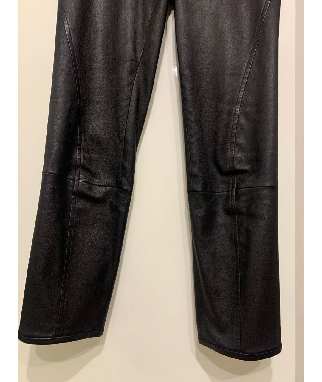 THE ROW Черные кожаные леггинсы и велосипедки, фото 3