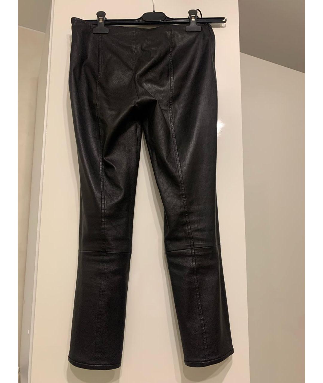 THE ROW Черные кожаные леггинсы и велосипедки, фото 2