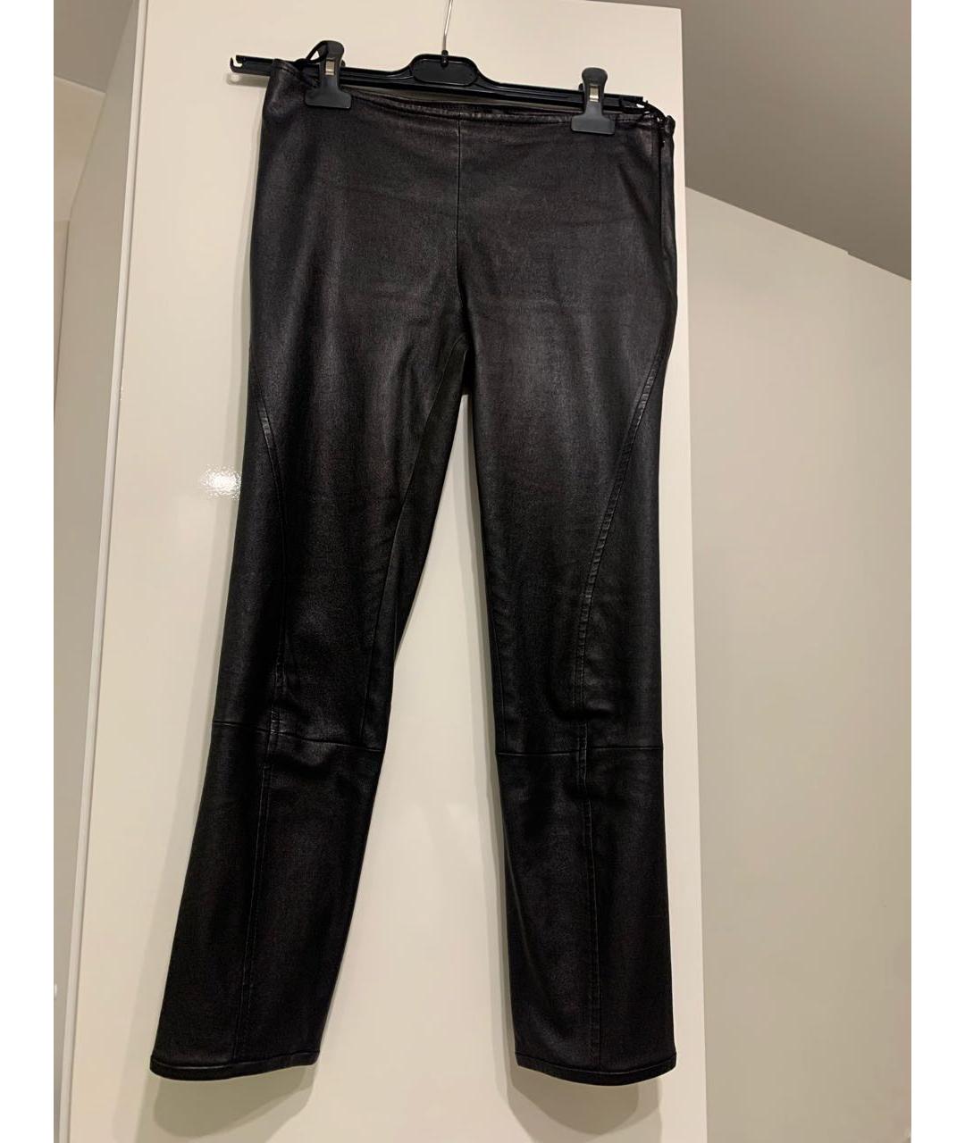 THE ROW Черные кожаные леггинсы и велосипедки, фото 7
