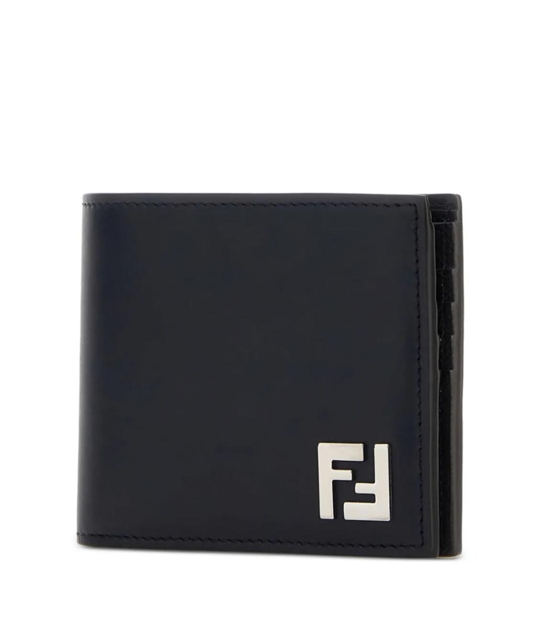 FENDI Темно-синий кожаный кошелек, фото 2