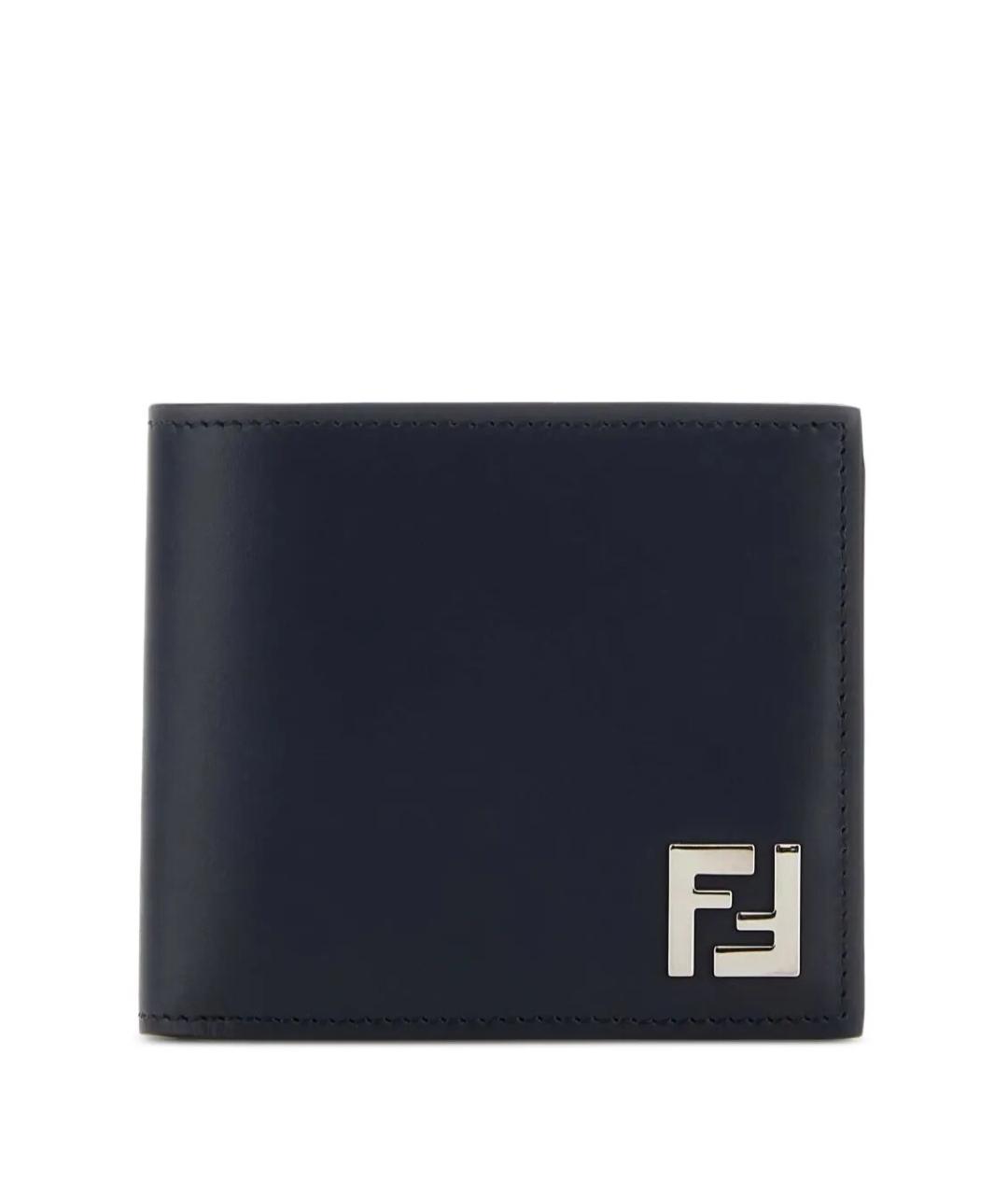 FENDI Темно-синий кожаный кошелек, фото 1