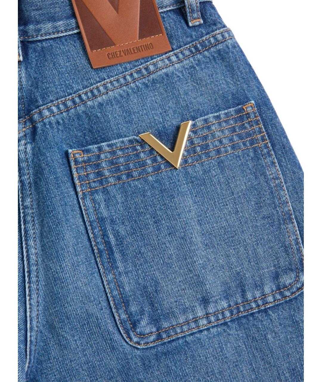 VALENTINO Синие хлопковые прямые джинсы, фото 6