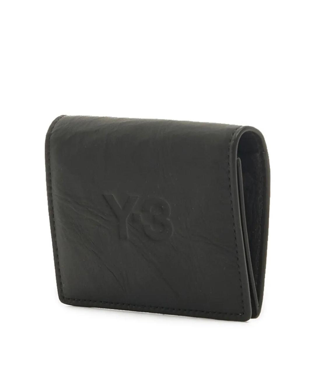 Y-3 Черный кожаный кошелек, фото 4