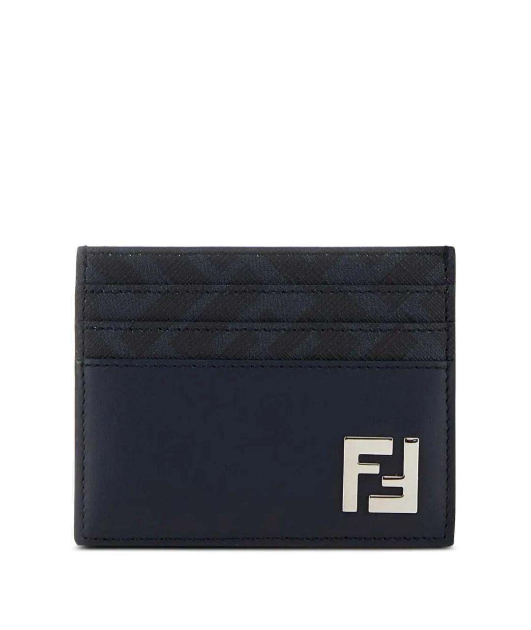 FENDI Синий кожаный кардхолдер, фото 1