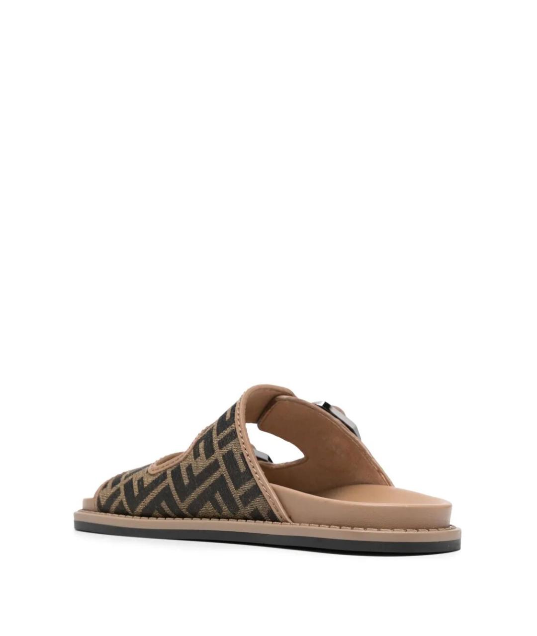 FENDI Коричневые шлепанцы, фото 2