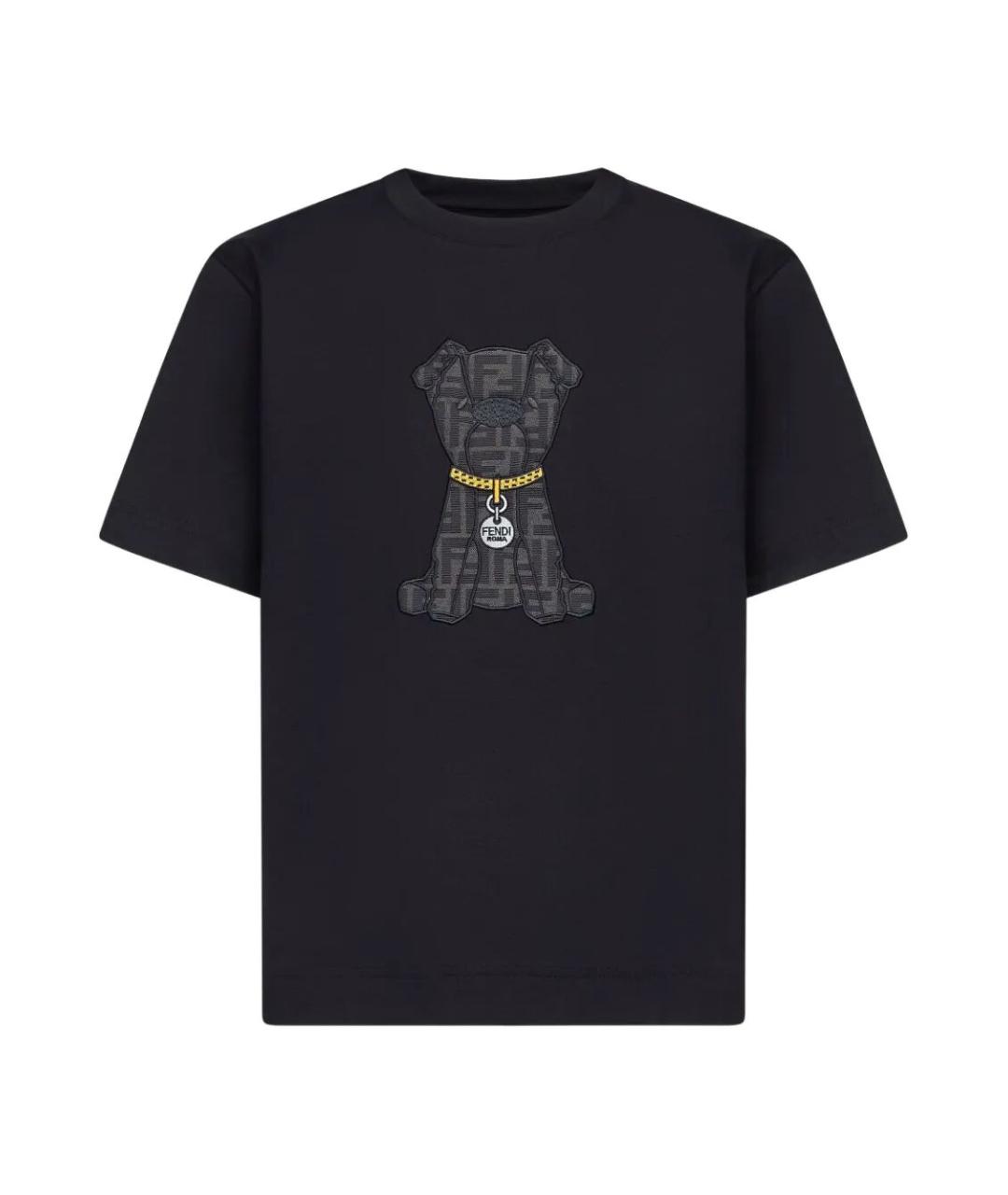 FENDI Черная хлопковая футболка, фото 1