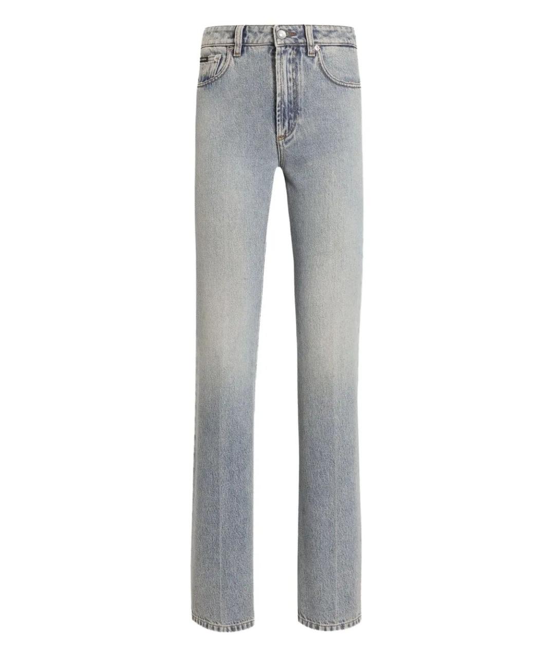 DOLCE&GABBANA Серые хлопковые прямые джинсы, фото 1