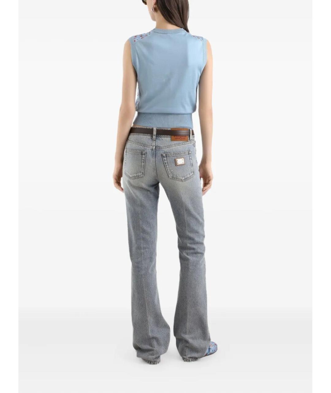 DOLCE&GABBANA Серые хлопковые прямые джинсы, фото 4