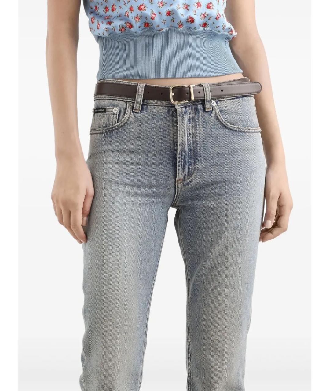 DOLCE&GABBANA Серые хлопковые прямые джинсы, фото 5