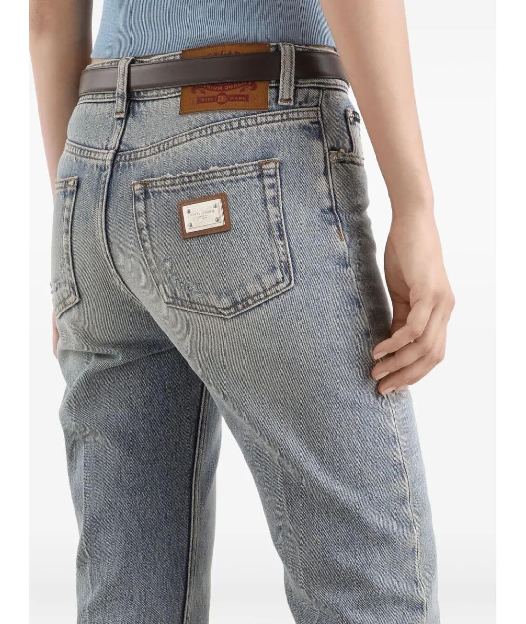 DOLCE&GABBANA Серые хлопковые прямые джинсы, фото 3