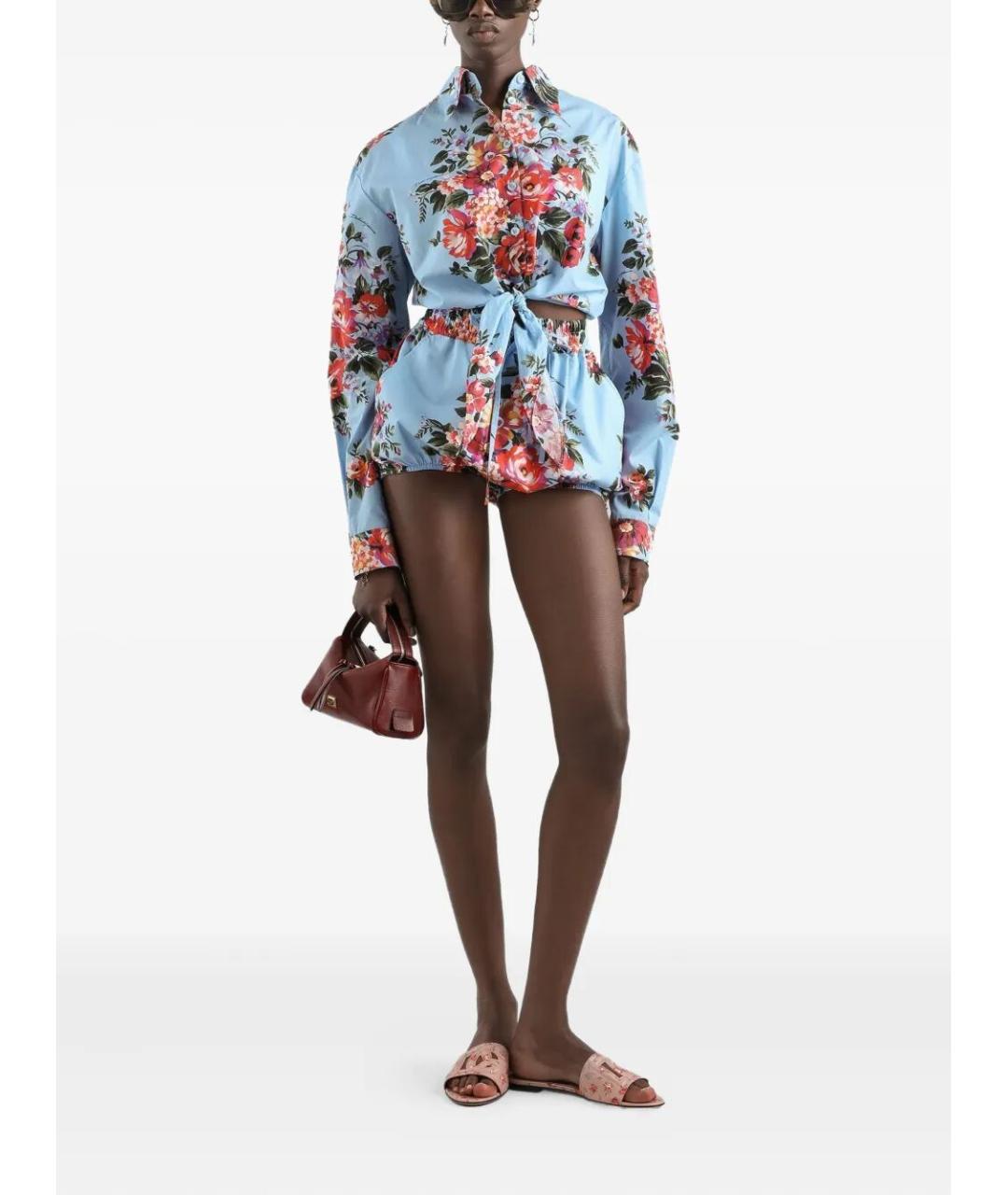 DOLCE&GABBANA Голубая хлопковая рубашка, фото 2