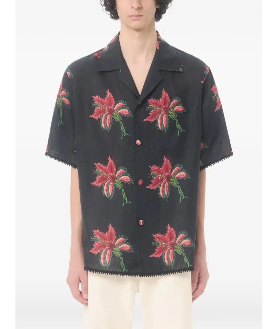 VALENTINO Черная льняная кэжуал рубашка, фото 4