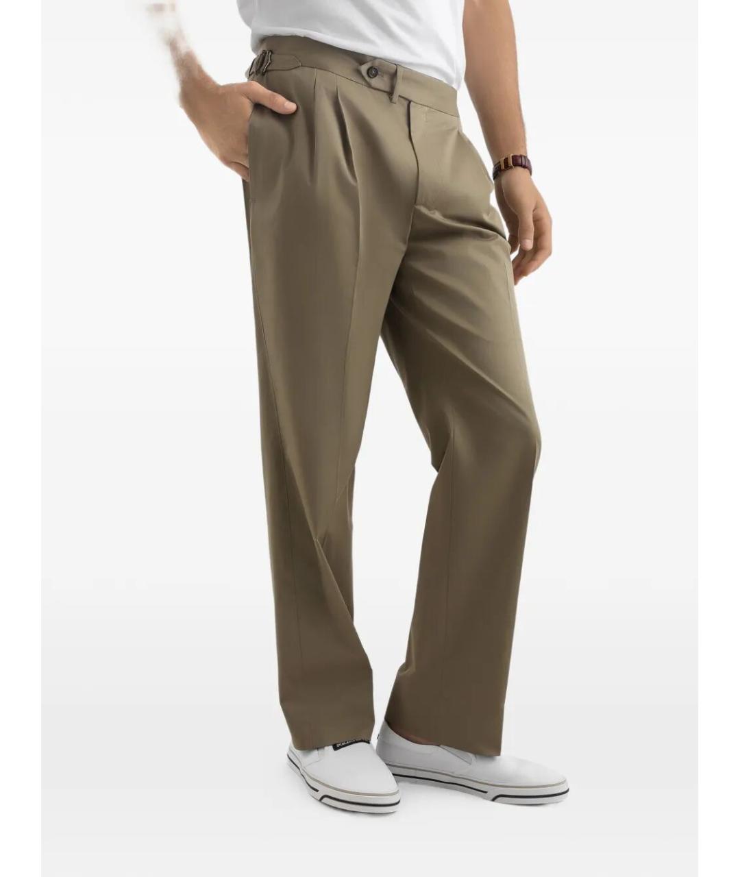 DOLCE&GABBANA Хаки хлопковые повседневные брюки, фото 4