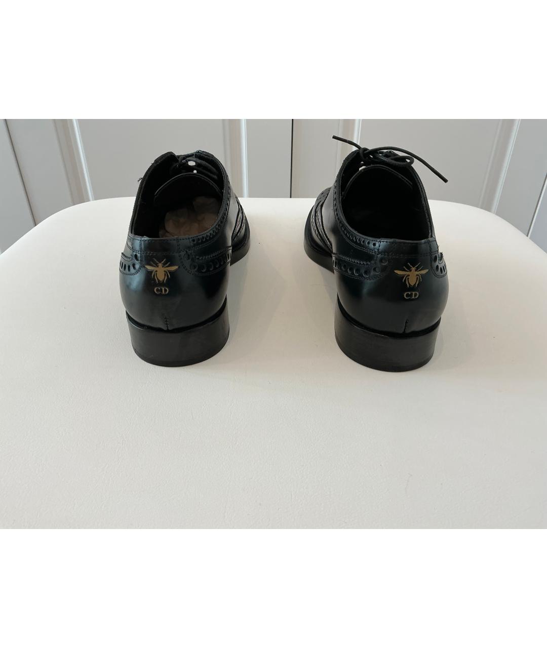 CHRISTIAN DIOR Черные кожаные брогги и оксфорды, фото 3