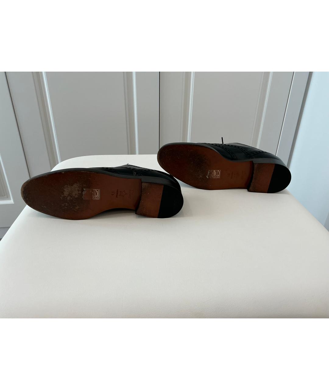 CHRISTIAN DIOR Черные кожаные брогги и оксфорды, фото 4