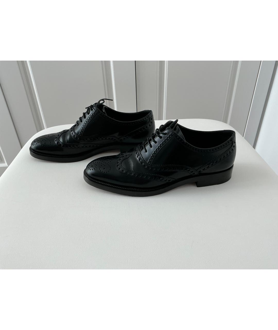 CHRISTIAN DIOR Черные кожаные брогги и оксфорды, фото 5
