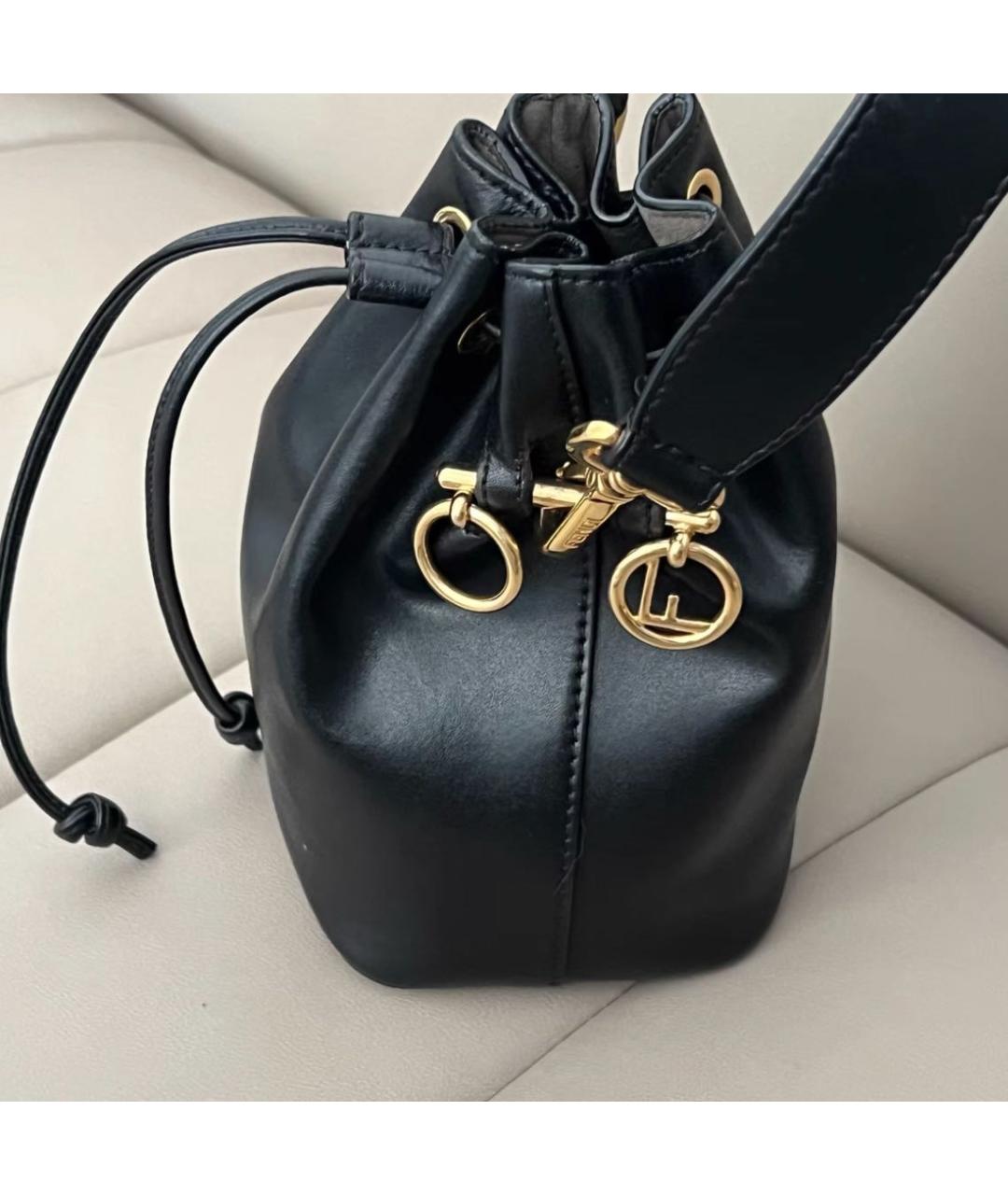 FENDI Черная кожаная сумка через плечо, фото 3