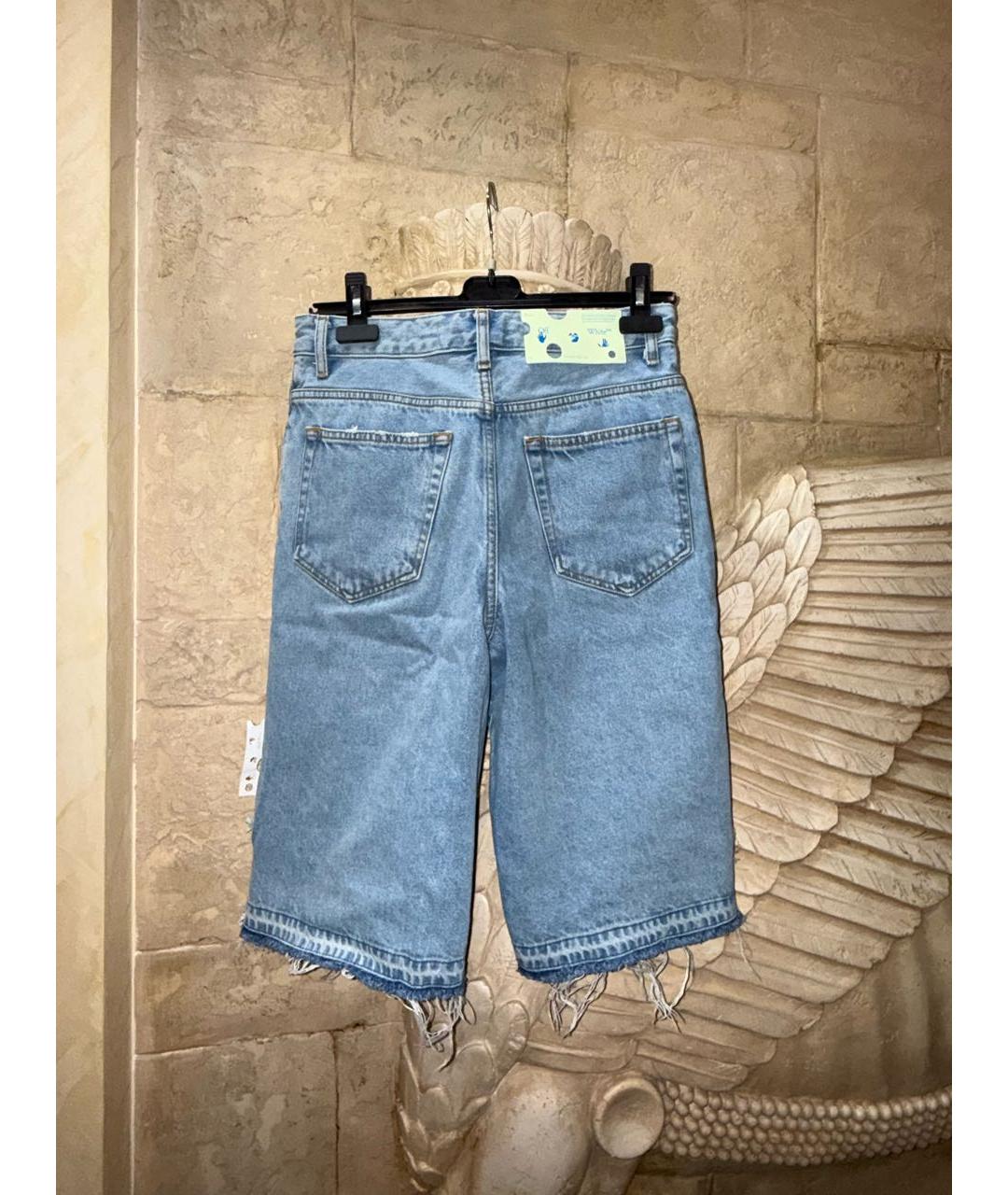 OFF-WHITE Синие деним шорты, фото 2