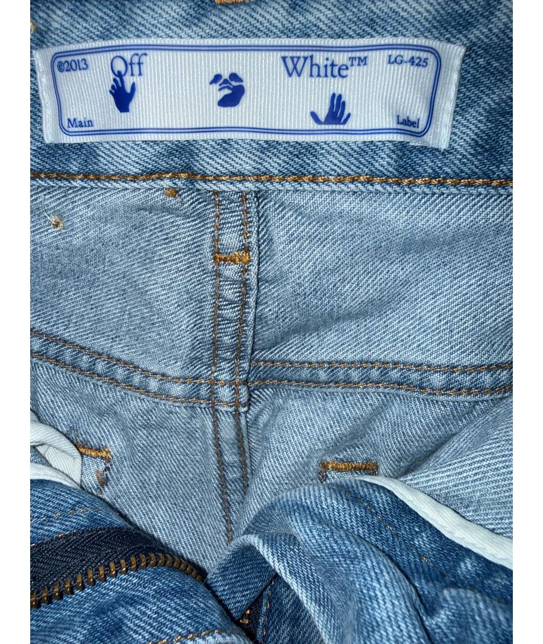 OFF-WHITE Синие деним шорты, фото 5