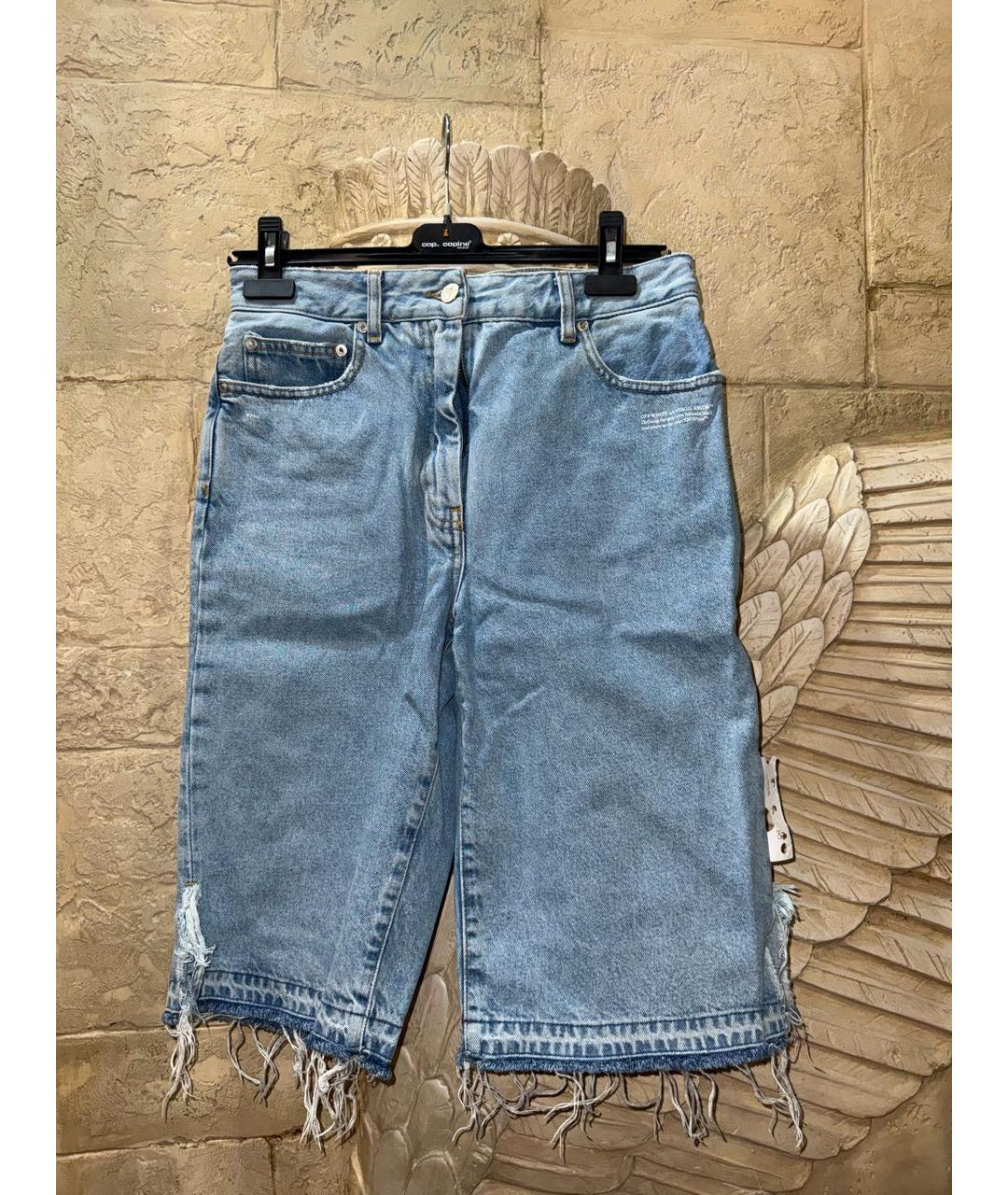 OFF-WHITE Синие деним шорты, фото 9