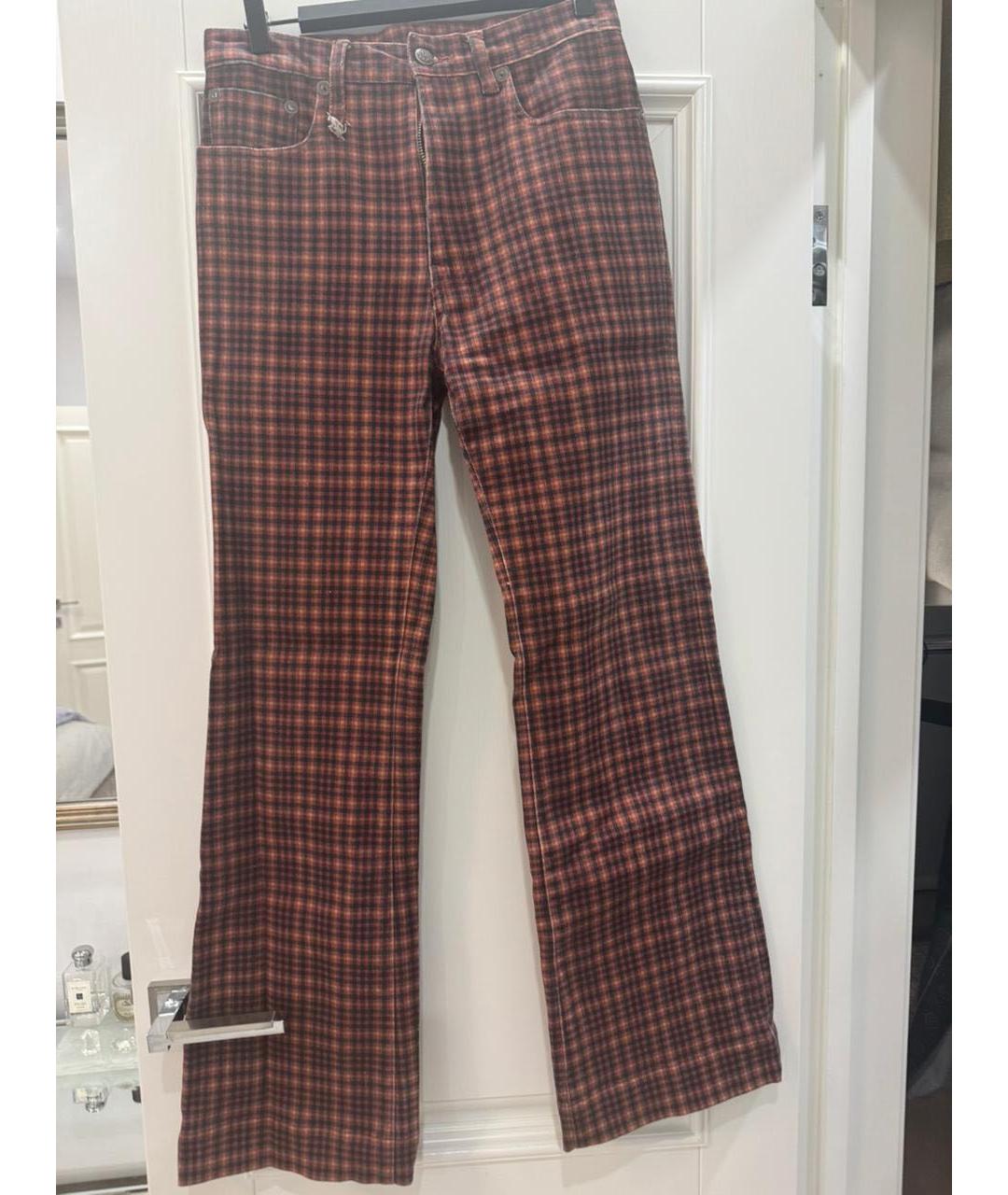 R13 Оранжевое хлопковые джинсы клеш, фото 5