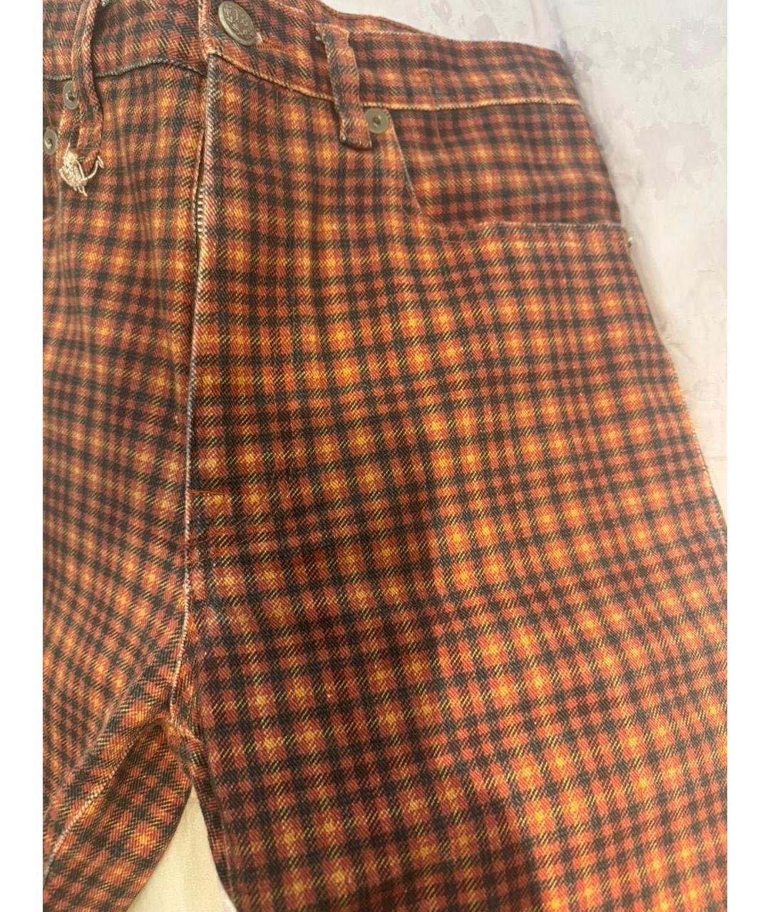 R13 Оранжевое хлопковые джинсы клеш, фото 2