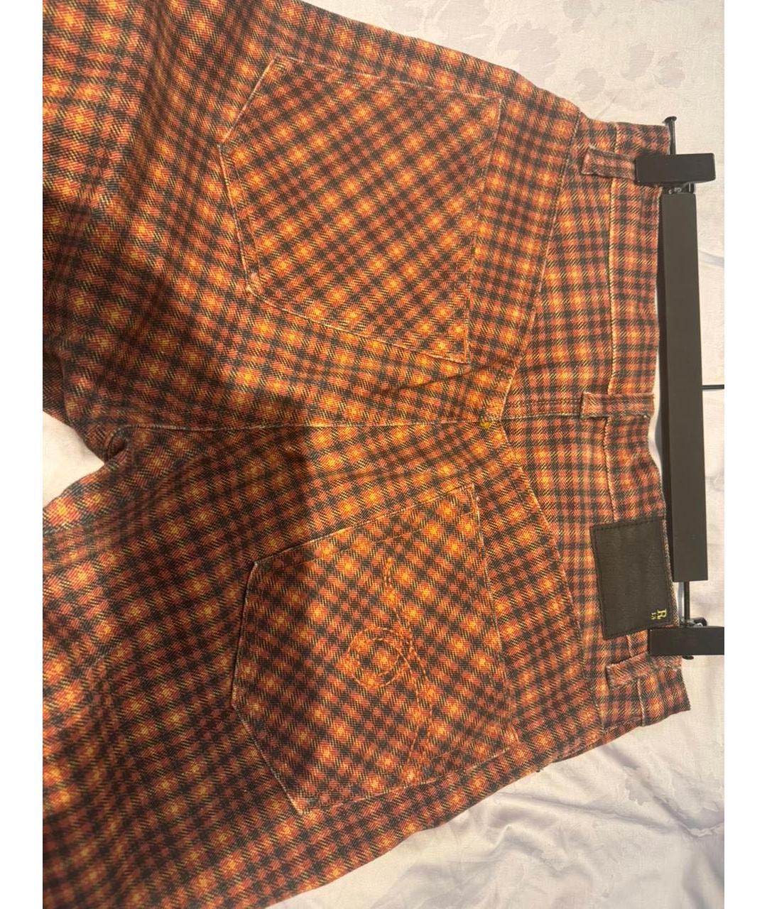 R13 Оранжевое хлопковые джинсы клеш, фото 4