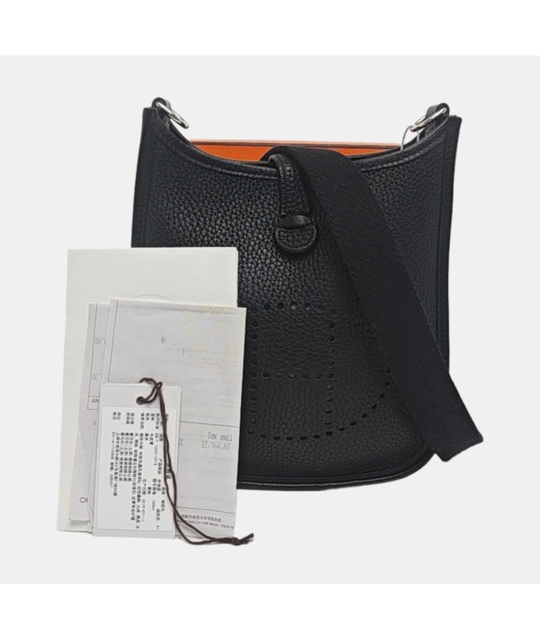 HERMES Черная кожаная сумка через плечо, фото 2