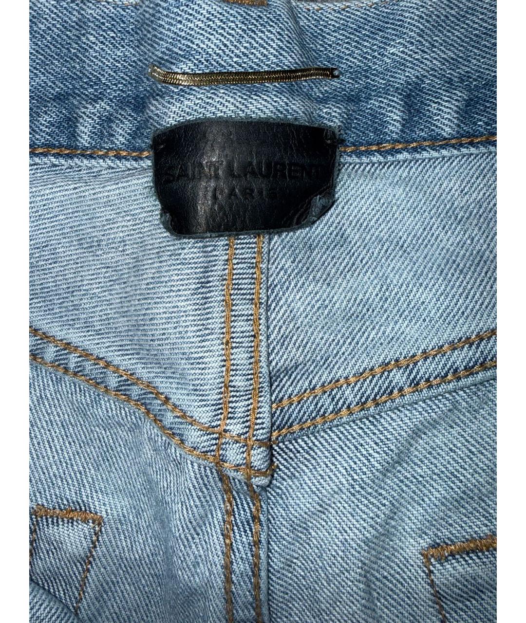SAINT LAURENT Синие прямые джинсы, фото 3