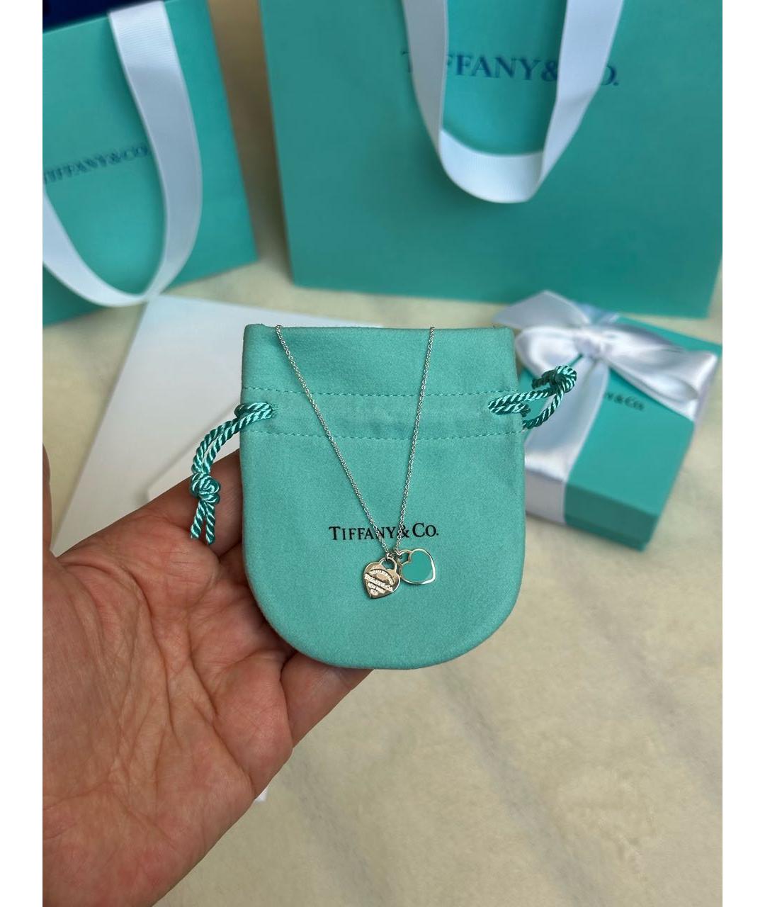 TIFFANY&CO Бирюзовая серебряная подвеска, фото 2