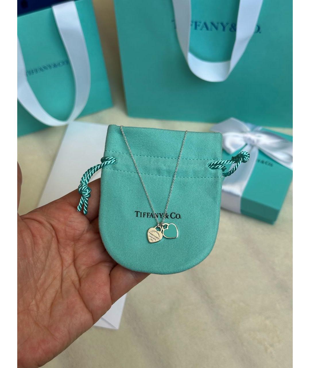 TIFFANY&CO Бирюзовая серебряная подвеска, фото 3