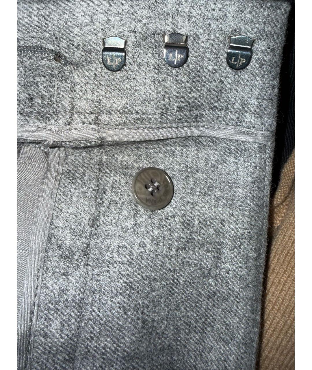 LORO PIANA Серые кашемировые брюки широкие, фото 5