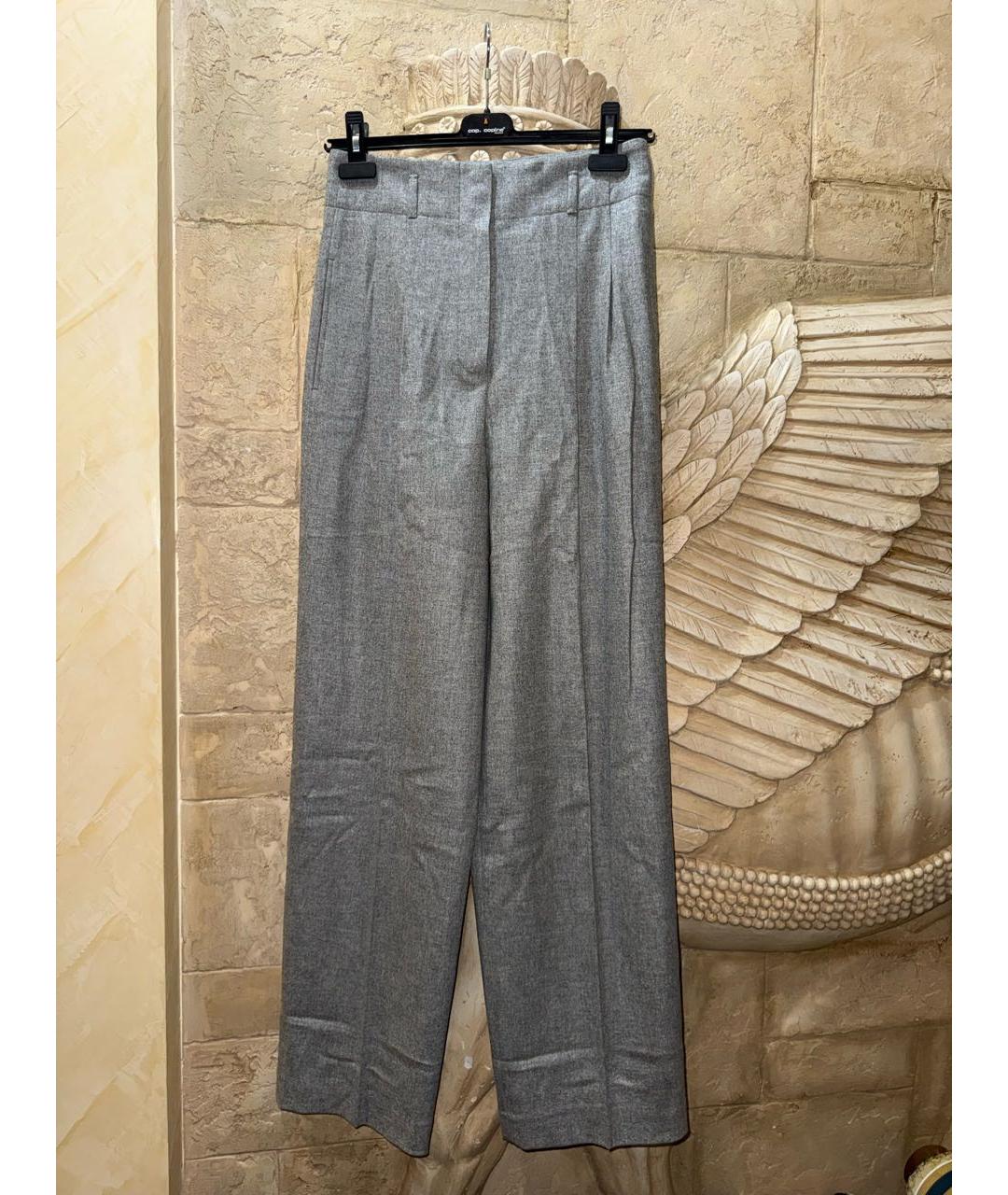LORO PIANA Серые кашемировые брюки широкие, фото 6