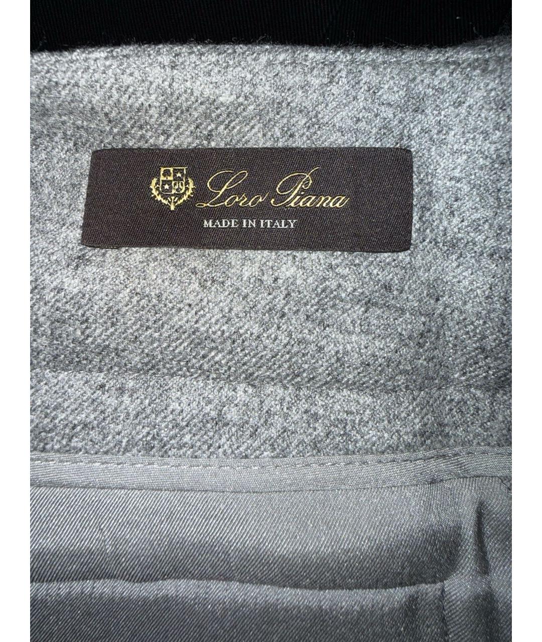 LORO PIANA Серые кашемировые брюки широкие, фото 3