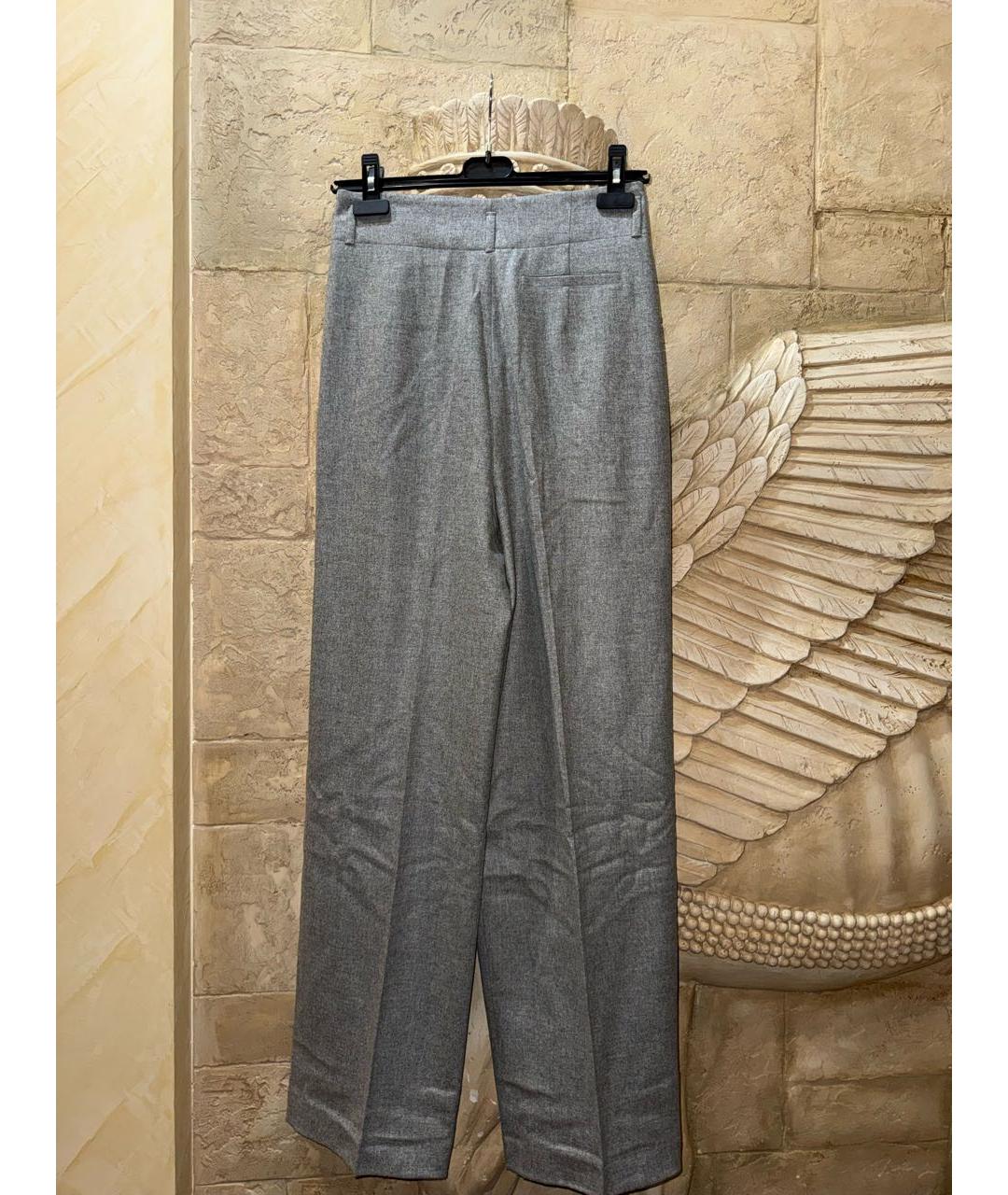 LORO PIANA Серые кашемировые брюки широкие, фото 2