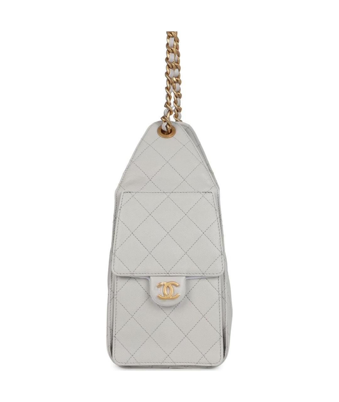 CHANEL Серая кожаная сумка тоут, фото 4