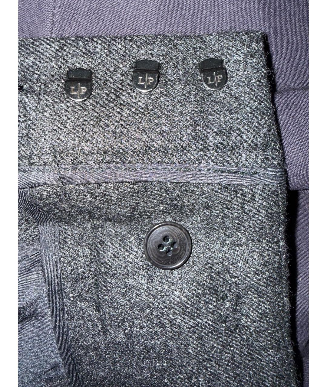 LORO PIANA Антрацитовые кашемировые брюки широкие, фото 5