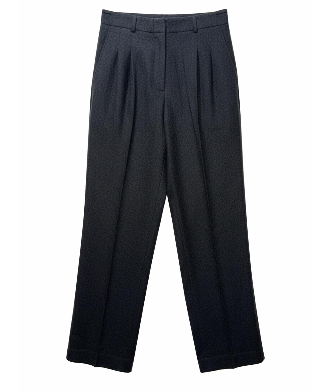 LORO PIANA Антрацитовые кашемировые брюки широкие, фото 1