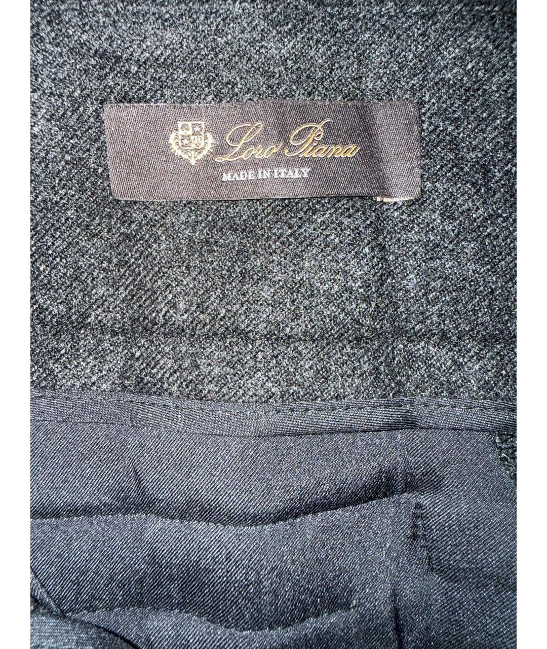 LORO PIANA Антрацитовые кашемировые брюки широкие, фото 3