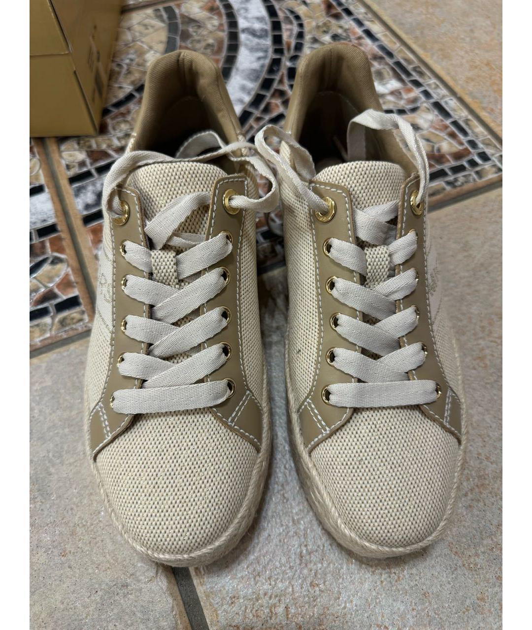 MICHAEL KORS Бежевые текстильные кеды, фото 2