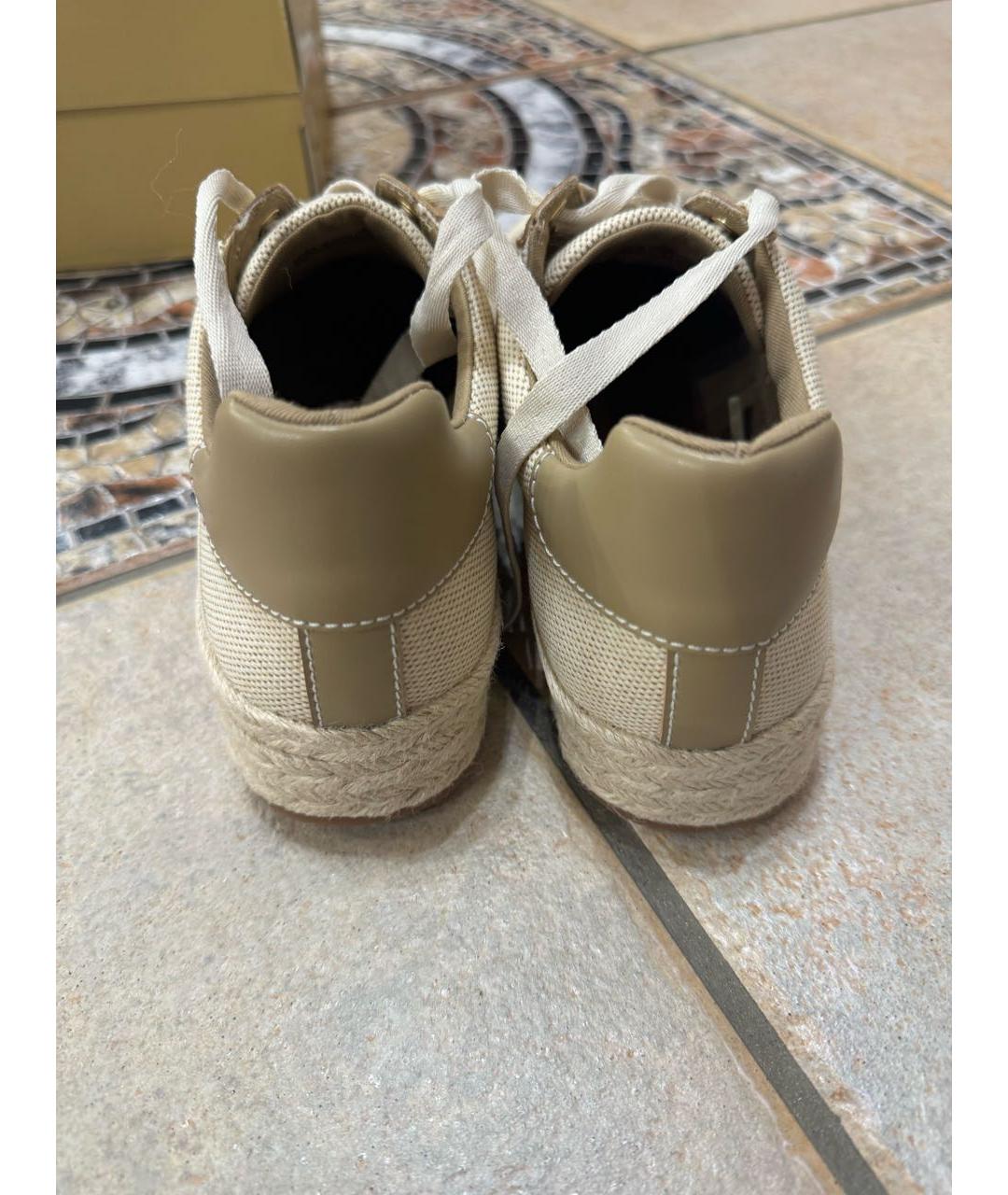 MICHAEL KORS Бежевые текстильные кеды, фото 4