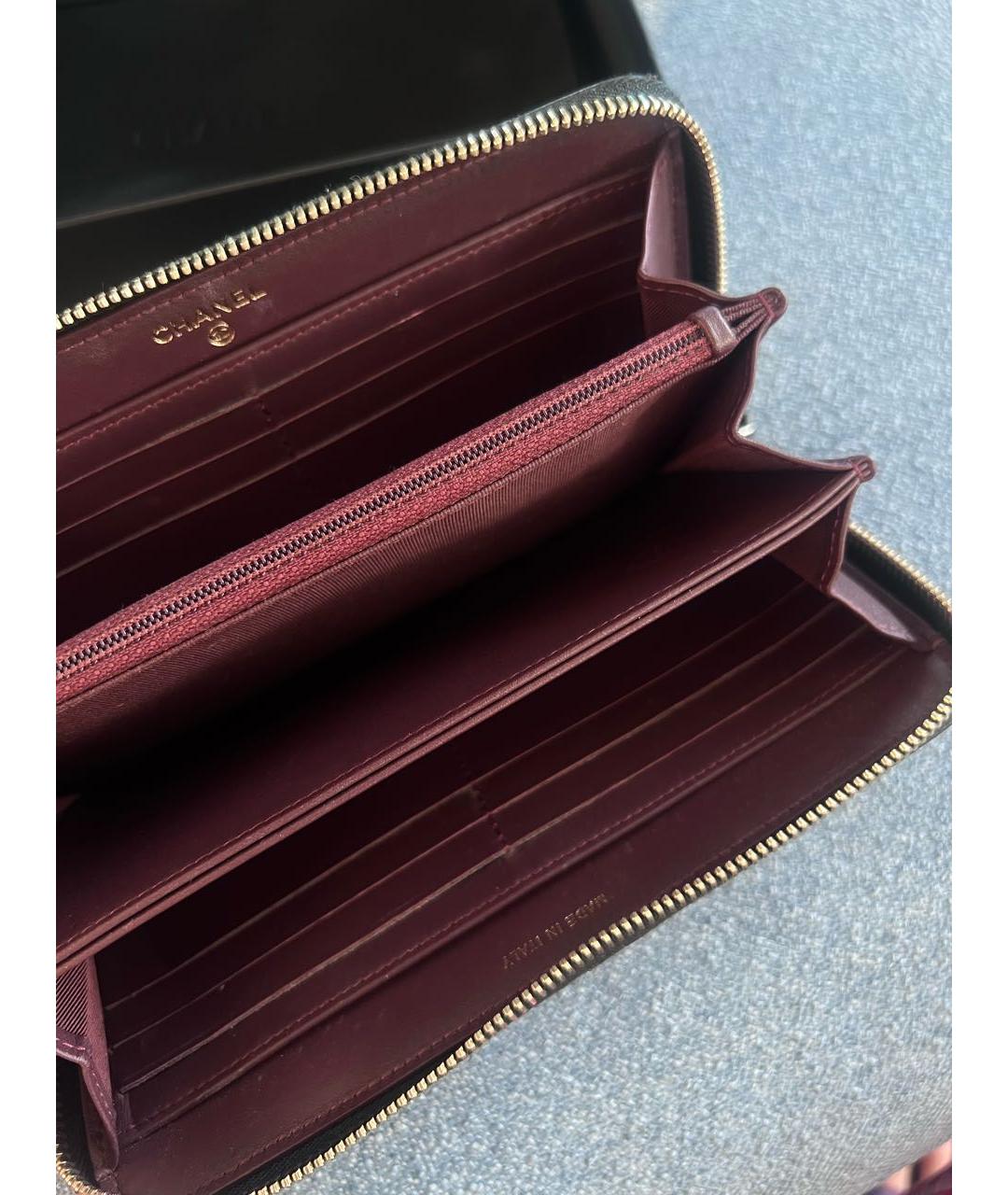 CHANEL Черный кожаный кошелек, фото 6
