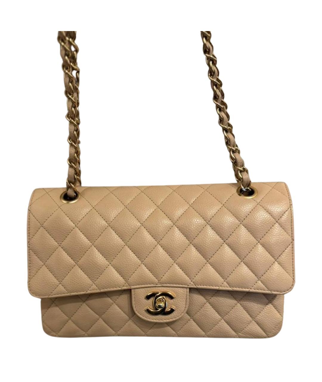 CHANEL Бежевая кожаная сумка через плечо, фото 1