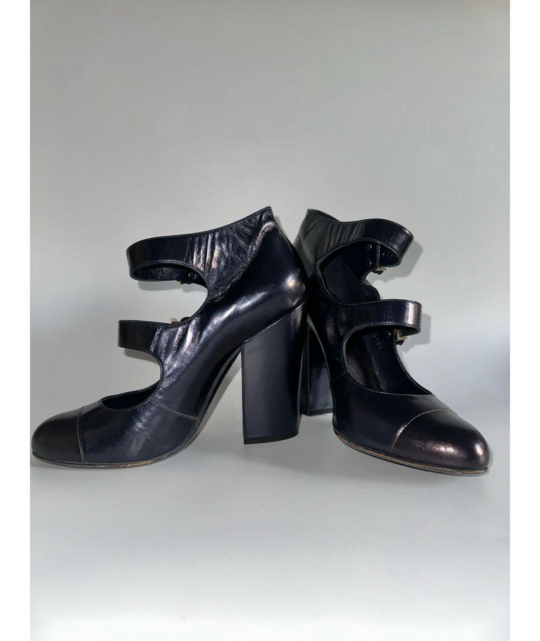 CHANEL Темно-синие кожаные туфли, фото 2