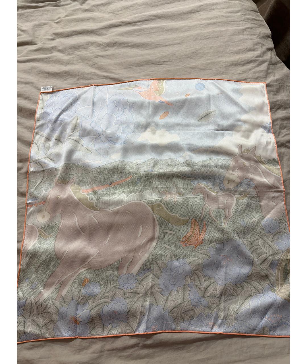 HERMES Мульти шелковый платок, фото 2